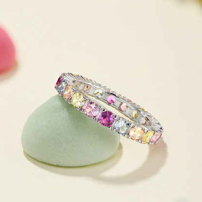 [ORA ]Dazzling Lustrous Round Cut Tennis Ring