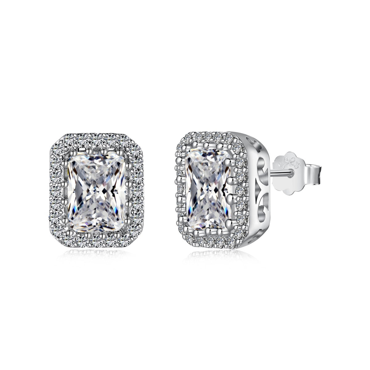 [ORA ]1.0 Carat Luxurious Dainty Emerald Cut Daily Earrings