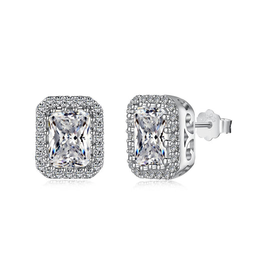 [ORA ]1.0 Carat Luxurious Dainty Emerald Cut Daily Earrings