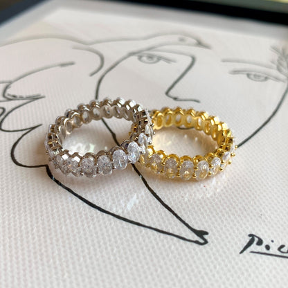 [ORA ]Ornate Oval Cut Tennis Ring