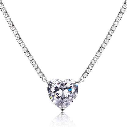 [ORA]8.0 Carat Versatile Colorful Sweet Heart-Shaped Tennis Necklace