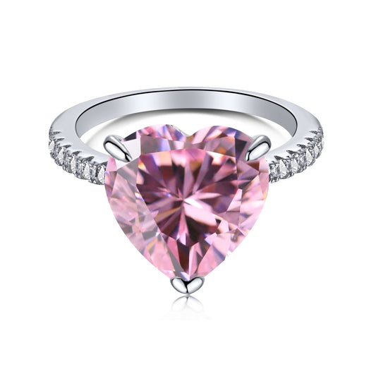 [ORA ]6.0 Carat Luxurious Sparkling Romantic Heart Cut Lover Ring