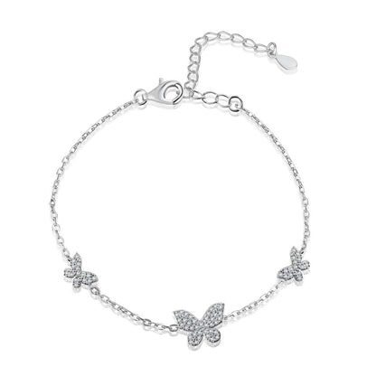 [ORA ]Delicate Butterfly Pendant Bracelet