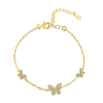 [ORA ]Delicate Butterfly Pendant Bracelet