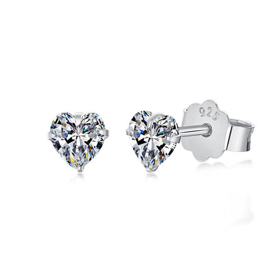[ORA ]Sparkling Heart Shaped Simple Earrings