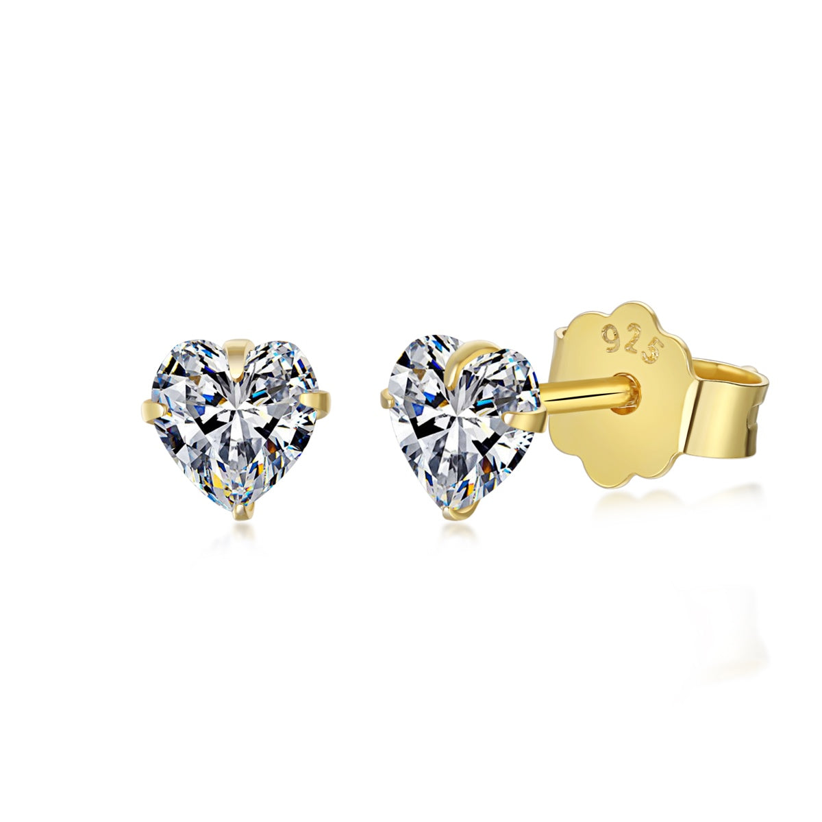 [ORA ]Sparkling Heart Shaped Simple Earrings