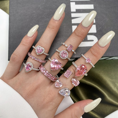 [ORA ]0.5 Carat CaratEternity Charming Heart Shape Lover Ring