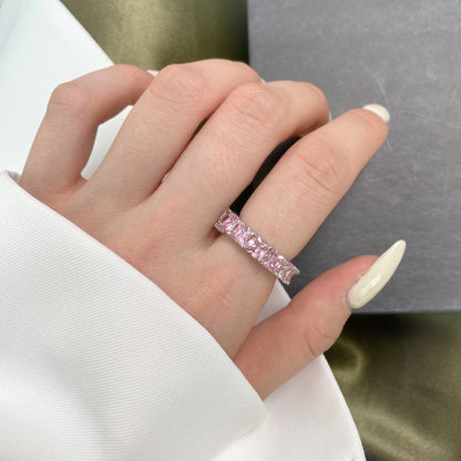 [ORA ]Elegant Princess Cut Tennis Ring