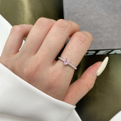 [ORA ]0.5 Carat CaratEternity Charming Heart Shape Lover Ring