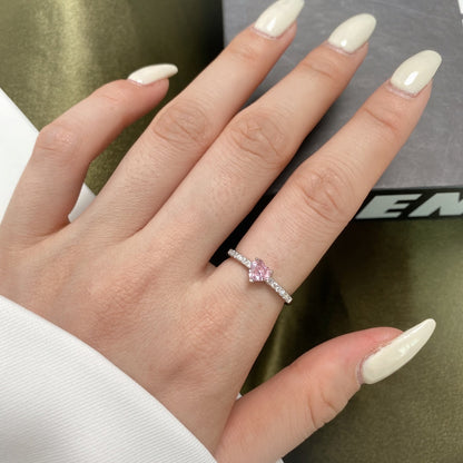 [ORA ]0.5 Carat CaratEternity Charming Heart Shape Lover Ring