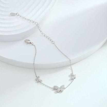 [ORA ]Delicate Butterfly Pendant Bracelet