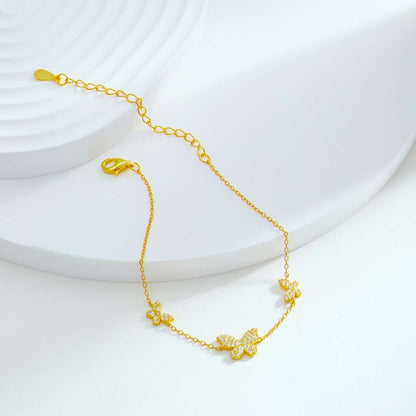 [ORA ]Delicate Butterfly Pendant Bracelet
