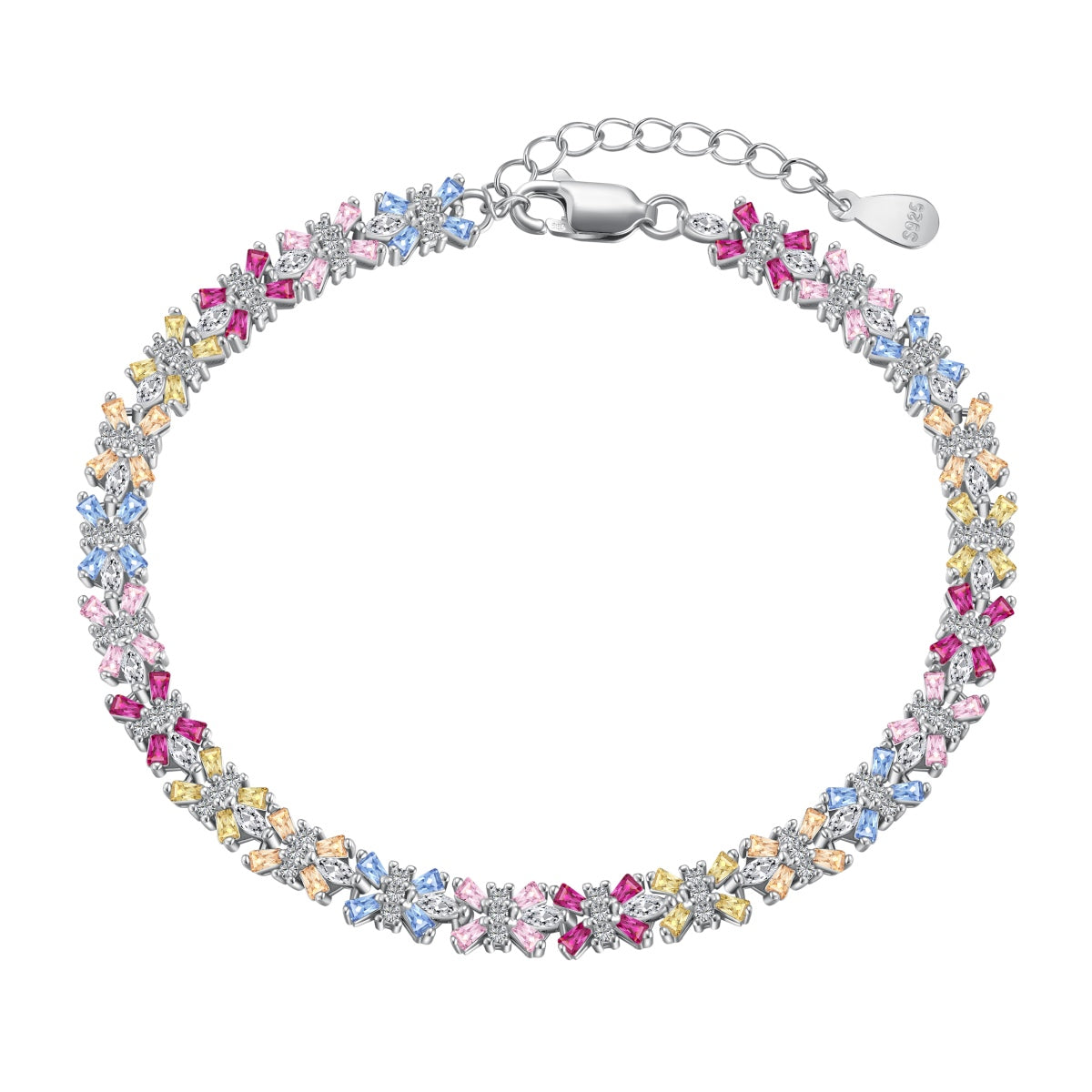 [ORA ]Radiant Colorful Emerald Cut Party Bracelet