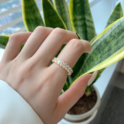 [ORA ]Ornate Oval Cut Tennis Ring