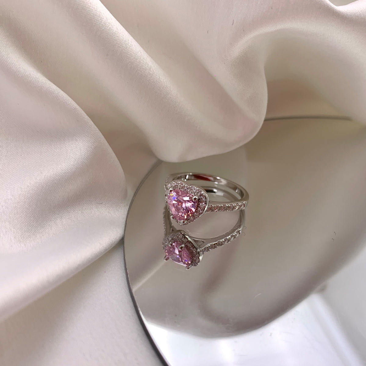 [ORA ]Eternity Splashy Romantic Heart Shape Lover Ring
