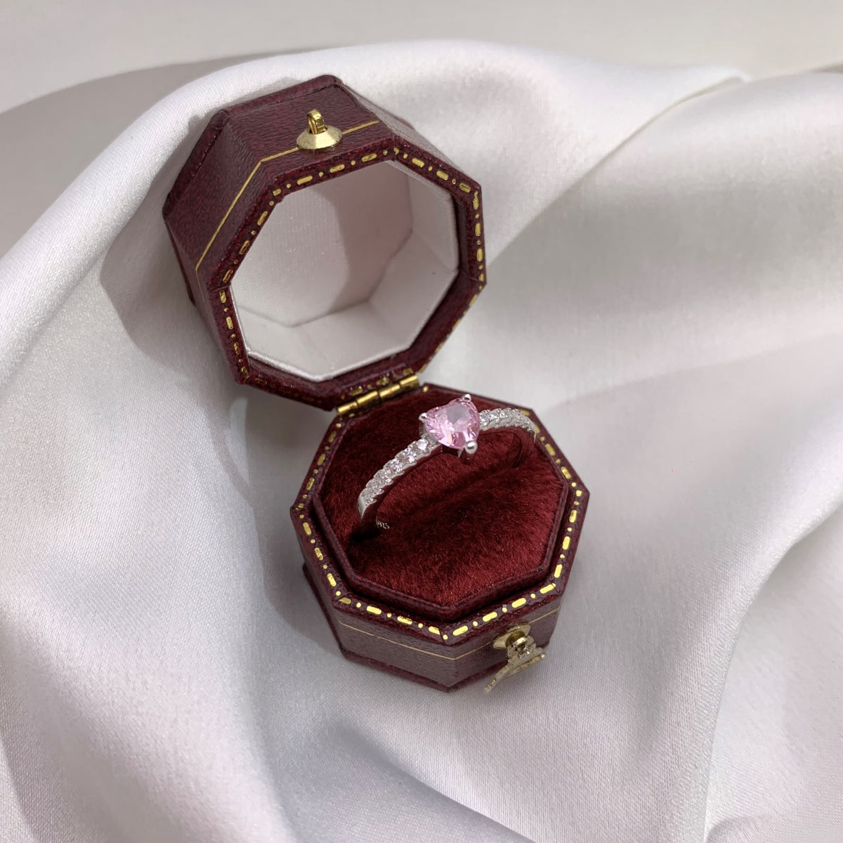 [ORA ]0.5 Carat CaratEternity Charming Heart Shape Lover Ring