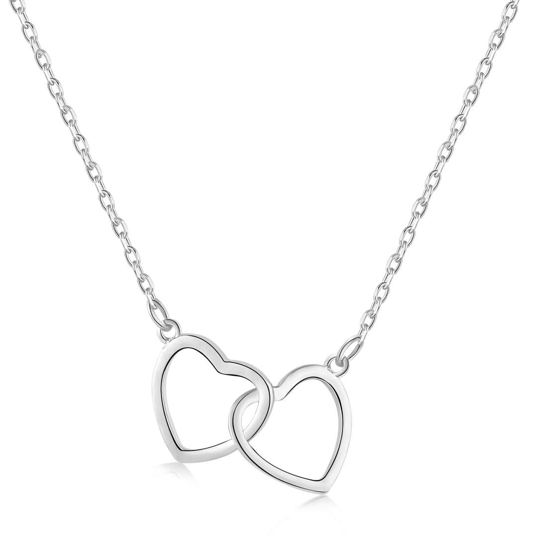 [ORA ]Sterling Silver Love Double Ring Necklace