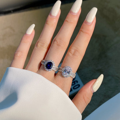 [ORA ]1.5 Carat Dazzling Charming Oval Cut Banquet Ring