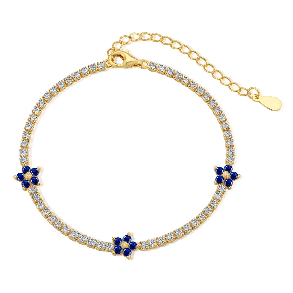 [ORA ]Sparkling Flower Shape Tennis Bracelet