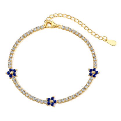 [ORA ]Sparkling Flower Shape Tennis Bracelet