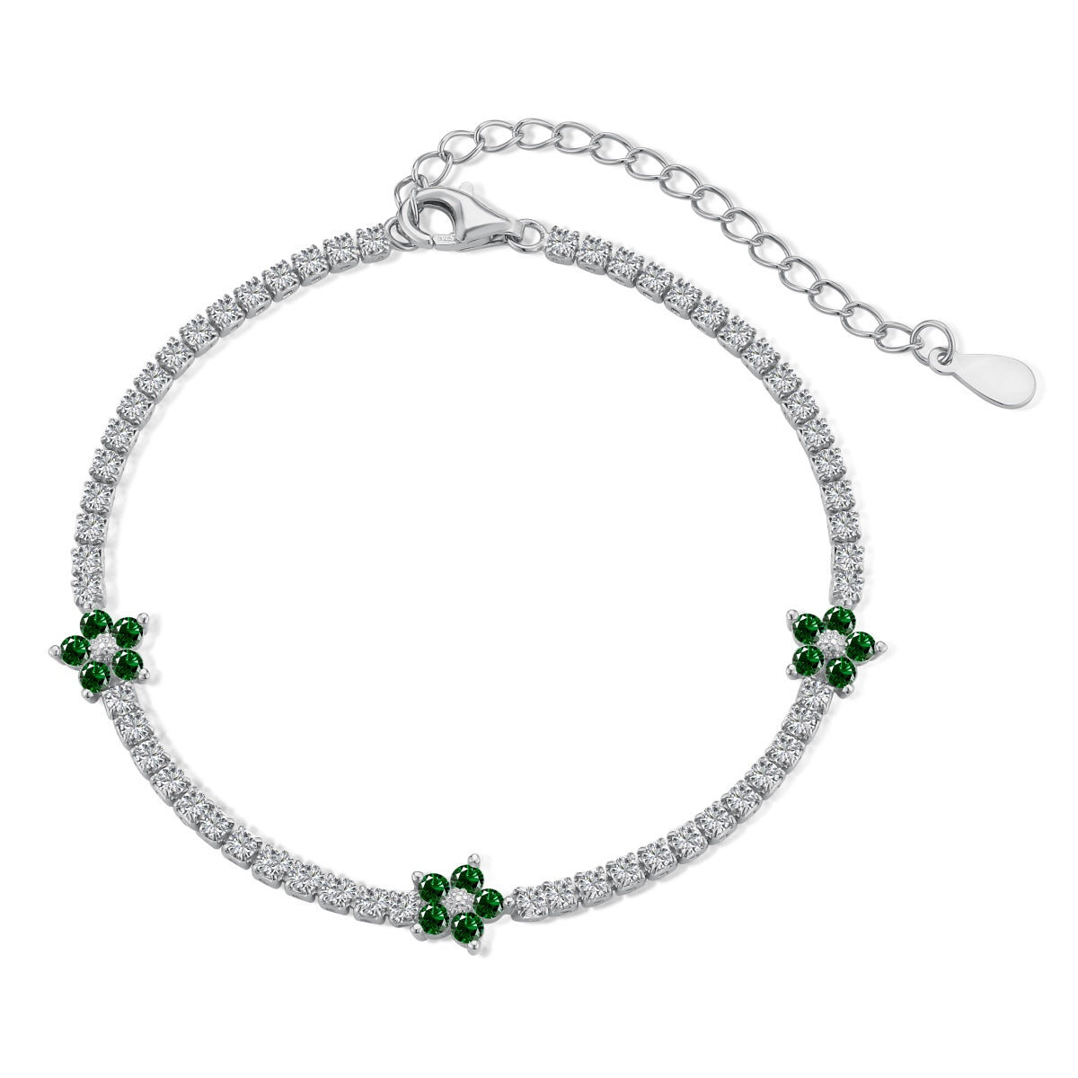 [ORA ]Sparkling Flower Shape Tennis Bracelet