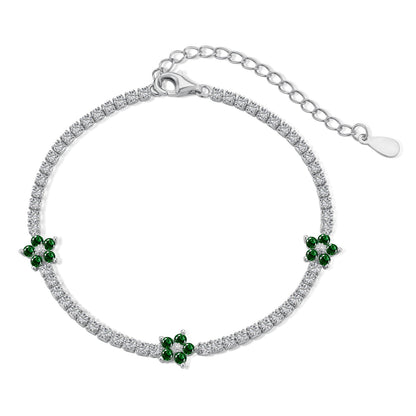 [ORA ]Sparkling Flower Shape Tennis Bracelet
