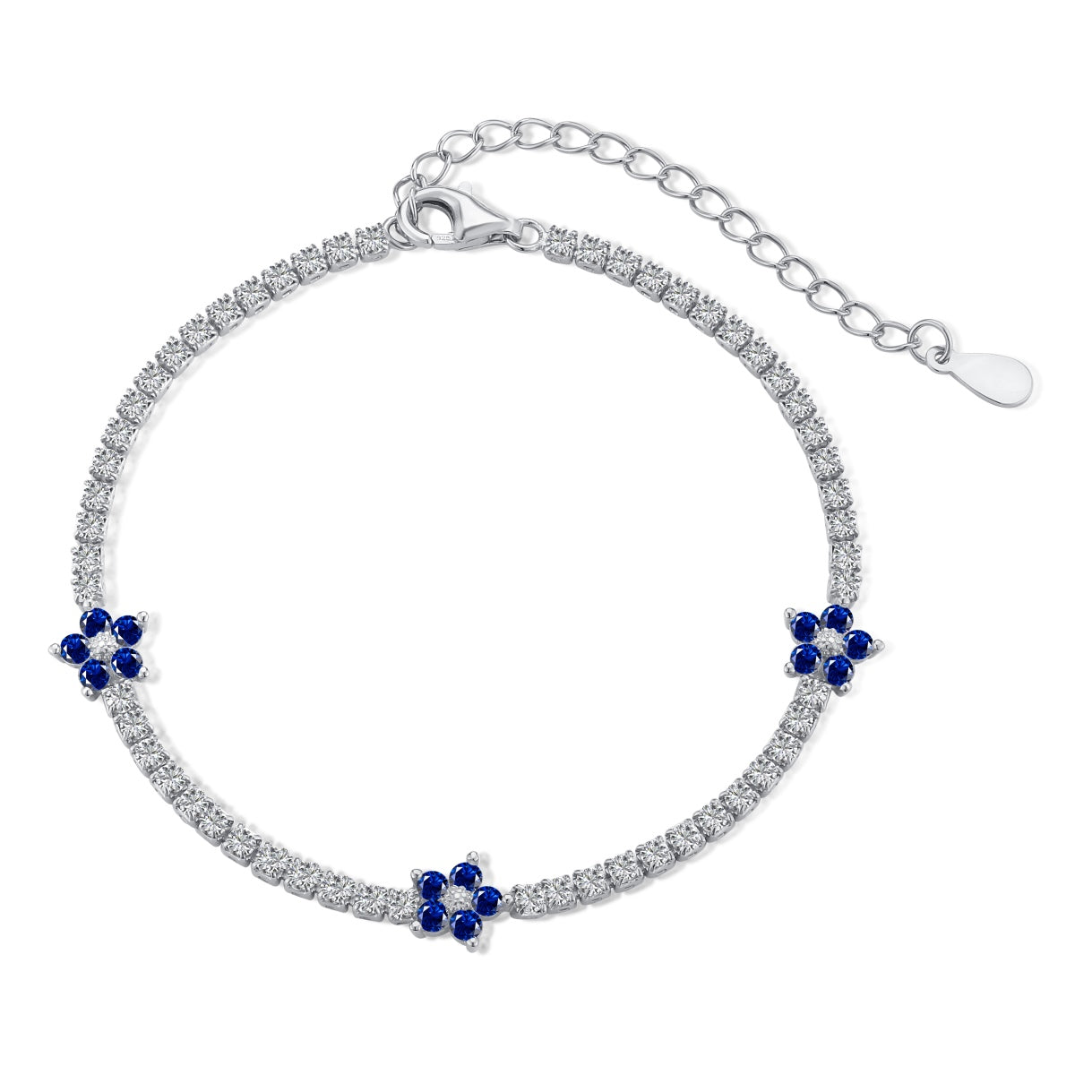 [ORA ]Sparkling Flower Shape Tennis Bracelet