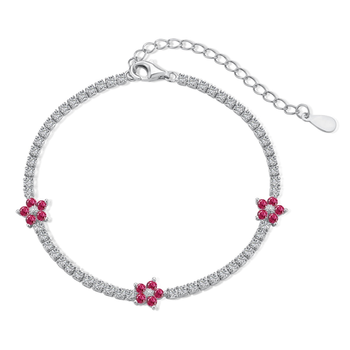[ORA ]Sparkling Flower Shape Tennis Bracelet