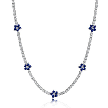[ORA ]Luxurious Colorful Flower Tennis Necklace