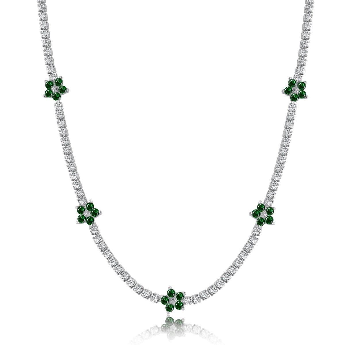 [ORA ]Luxurious Colorful Flower Tennis Necklace