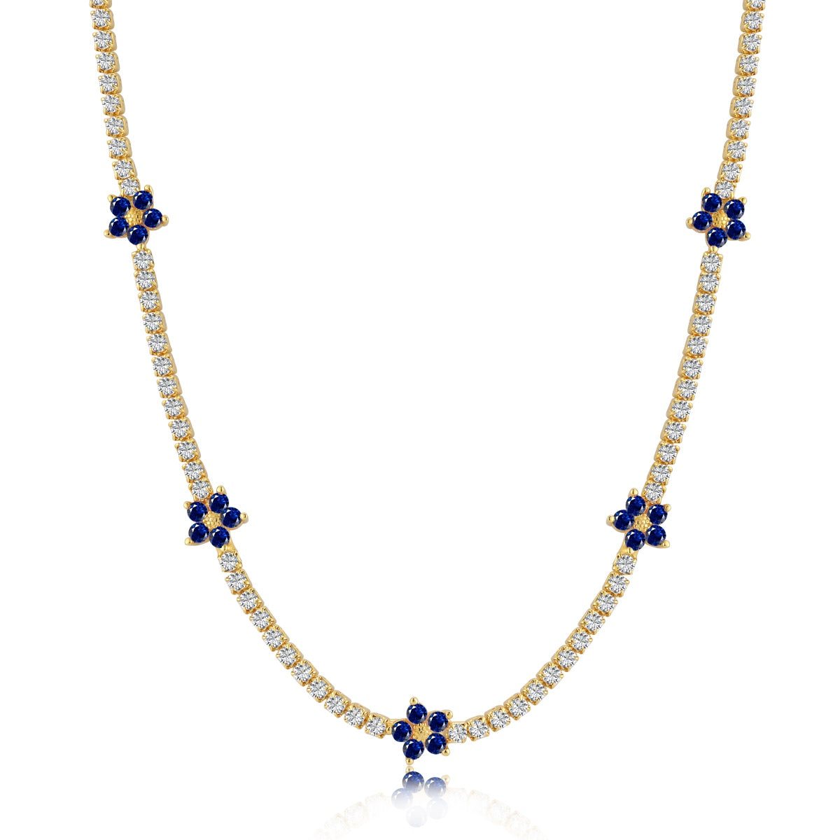 [ORA ]Luxurious Colorful Flower Tennis Necklace