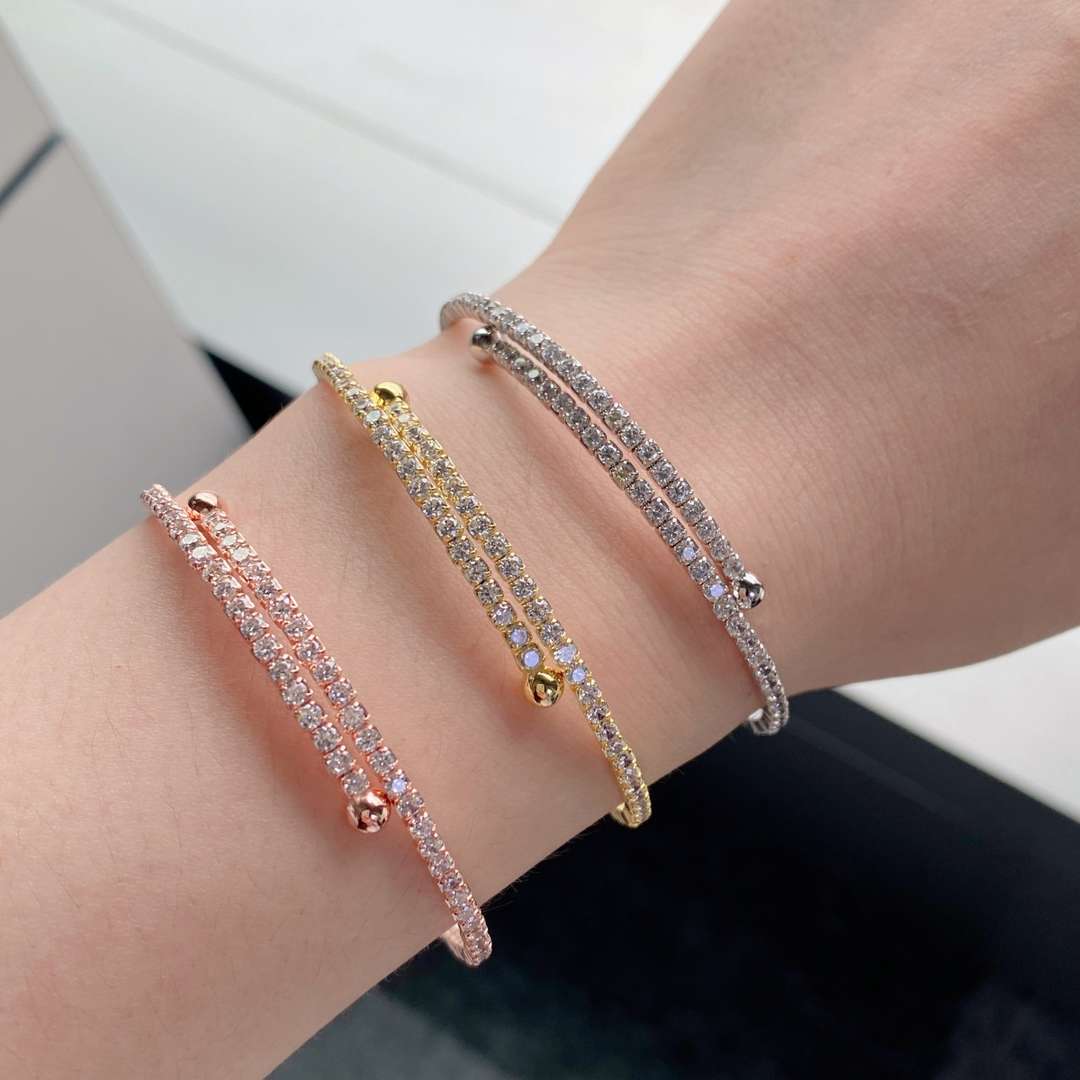 [ORA]Row of Diamonds Round Fashion Bracelet