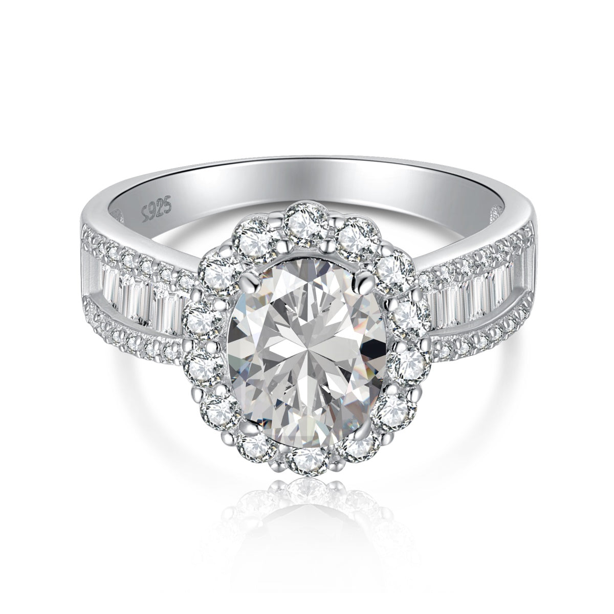 [ORA ]1.5 Carat Dazzling Charming Oval Cut Banquet Ring