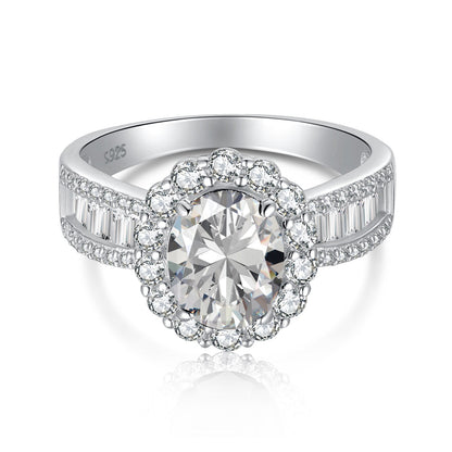 [ORA ]1.5 Carat Dazzling Charming Oval Cut Banquet Ring