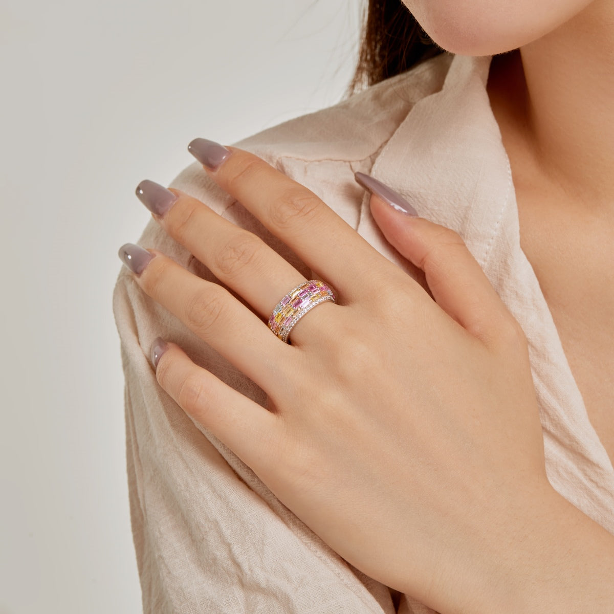 [ORA ]Radiant Colorful Radiant Cut Daily Ring