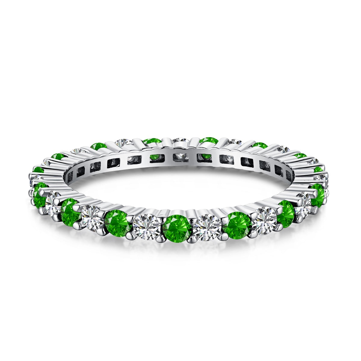 [ORA ]Exquisite Colorful Round Cut Tennis Ring