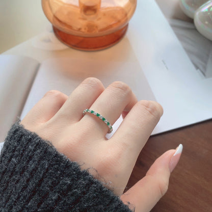 [ORA ]Exquisite Colorful Round Cut Tennis Ring
