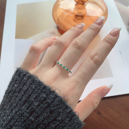 [ORA ]Exquisite Colorful Round Cut Tennis Ring