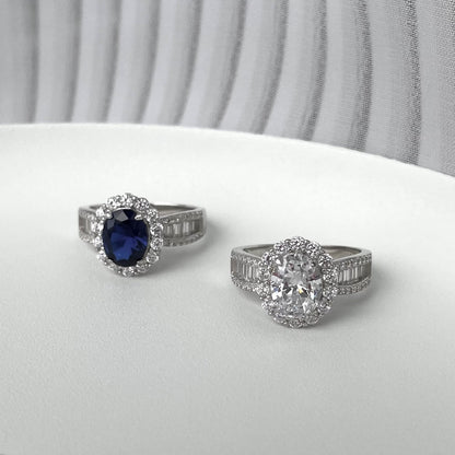 [ORA ]1.5 Carat Dazzling Charming Oval Cut Banquet Ring