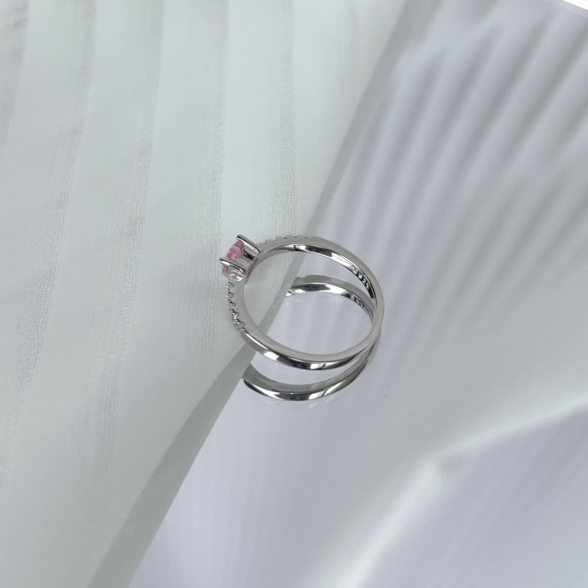 [ORA ]0.5 Carat CaratEternity Charming Heart Shape Lover Ring