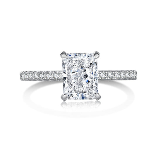 [ORA ]2.0 Carat Dazzling Sparkling Radiant Cut Party Ring