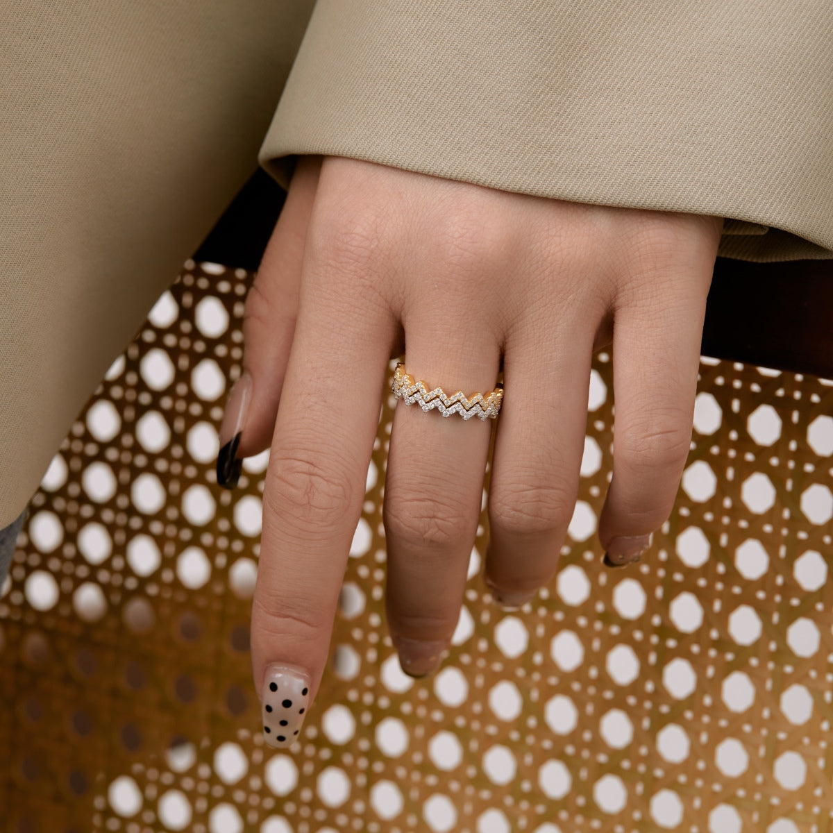 [ORA ]Delicate Enchanting Wave Shape Daily Ring