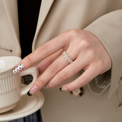 [ORA ]Delicate Enchanting Wave Shape Daily Ring