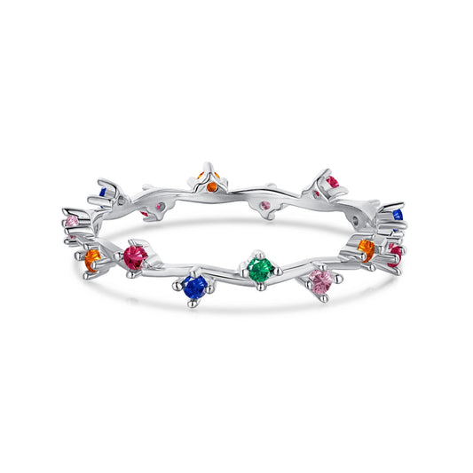 [ORA ]Radiant Colorful Round Cut Daily Ring