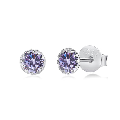 [ORA ]Sparkling Colorful Round Shape Earrings