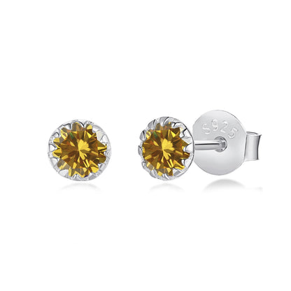 [ORA ]Sparkling Colorful Round Shape Earrings