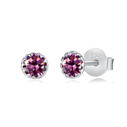 [ORA ]Sparkling Colorful Round Shape Earrings
