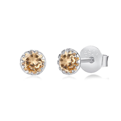 [ORA ]Sparkling Colorful Round Shape Earrings
