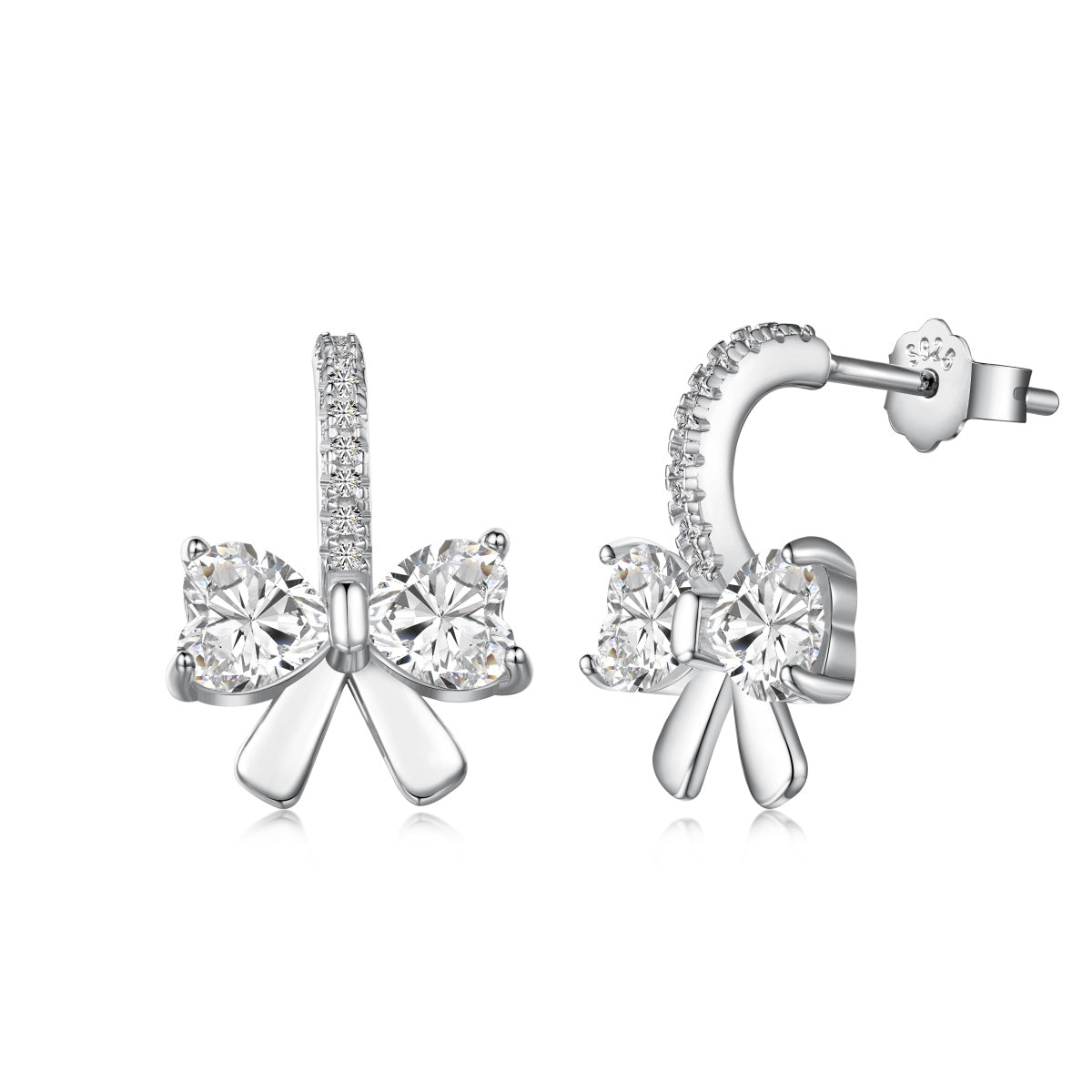 [ORA]Exquisite Earrings With Heart-Shaped Bow Design