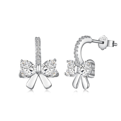 [ORA]Exquisite Earrings With Heart-Shaped Bow Design